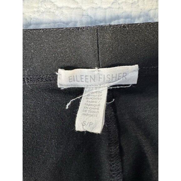 Eileen Fisher Women's Sz S Black Ankle Pull On Tapered Organic Cotton Pants - Picture 4 of 8